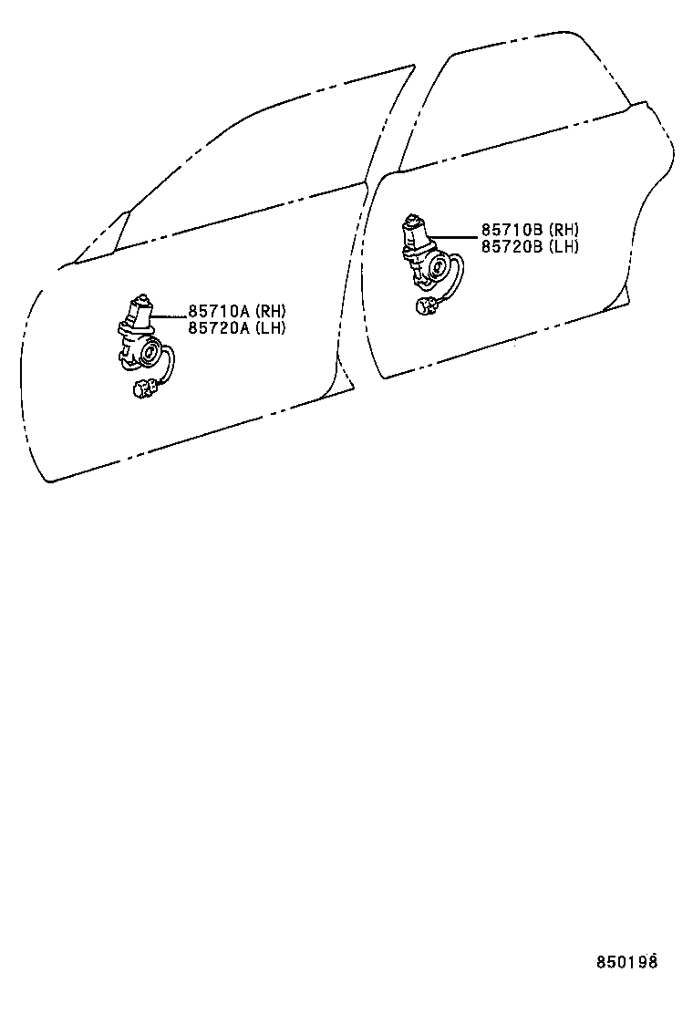 85710-20280 MOTOR ASSY, POWER WINDOW REGULATOR, FRONT RH product image