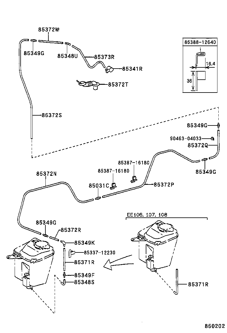 85395-13040 NOZZLE ASSY, WASHER product image