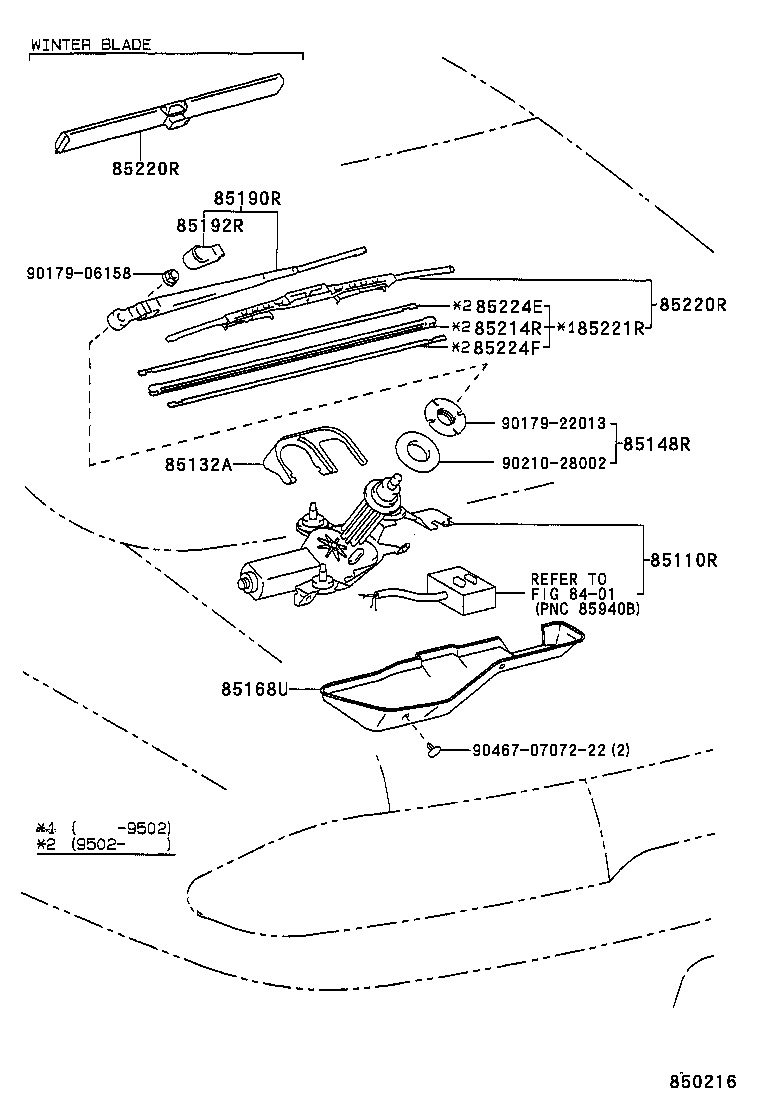 85130-12800 MOTOR ASSY, REAR WIPER product image