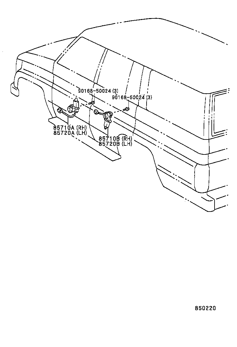 85720-60040 MOTOR ASSY, POWER WINDOW REGULATOR, FRONT LH product image