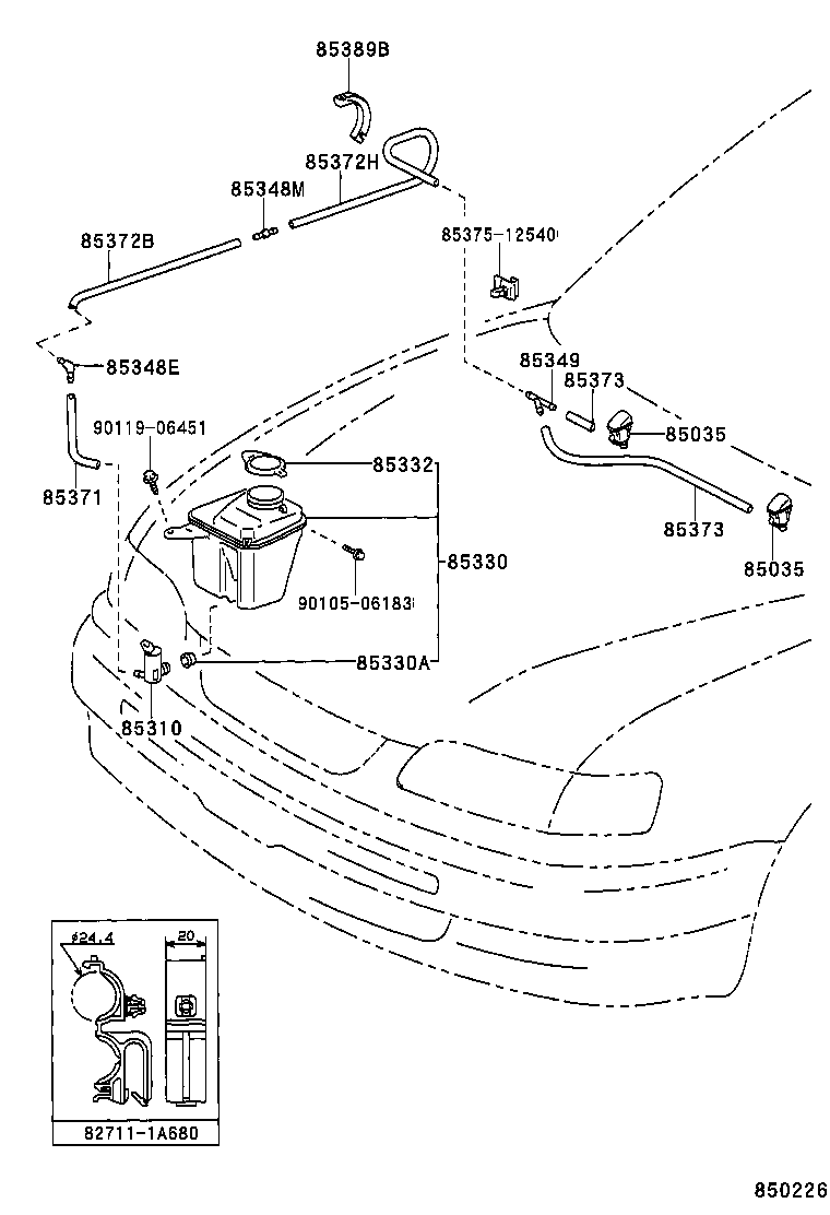85336-12220 PACKING, WINDSHIELD WASHER JAR product image