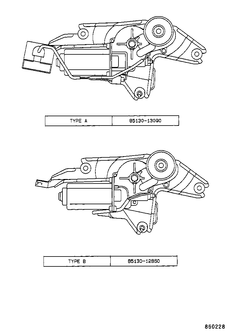 85130-13090 MOTOR ASSY, REAR WIPER product image