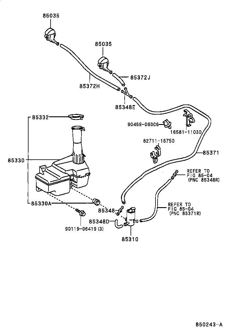 85315-46010 JAR ASSY, WINDSHIELD WASHER product image
