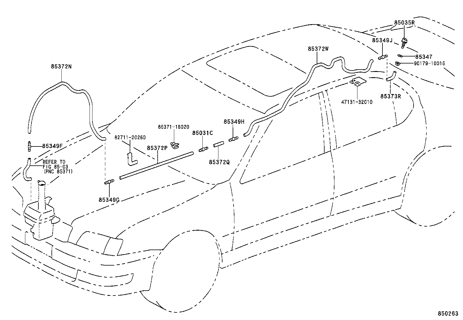 85391-32030 NOZZLE SUB-ASSY, REAR WASHER product image