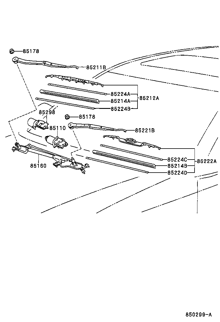85222-30520 BLADE, FR WIPER, LH product image