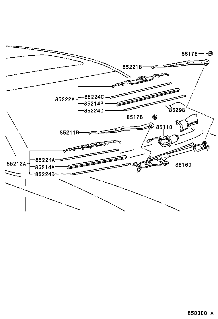 Toyota 85150-30500 LINK ASSY, WINDSHIELD WIPER