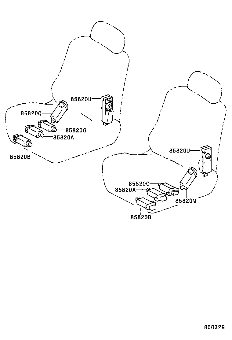 85820-30740 MOTOR ASSY, POWER SEAT (FOR FRONT RECLINING RH) product image