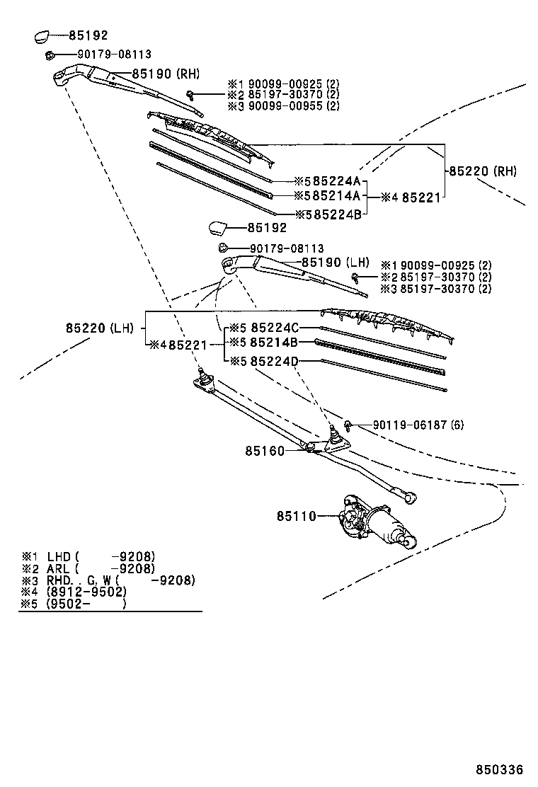 85070-17050 MOTOR ASSY, WINDSHIELD WIPER product image