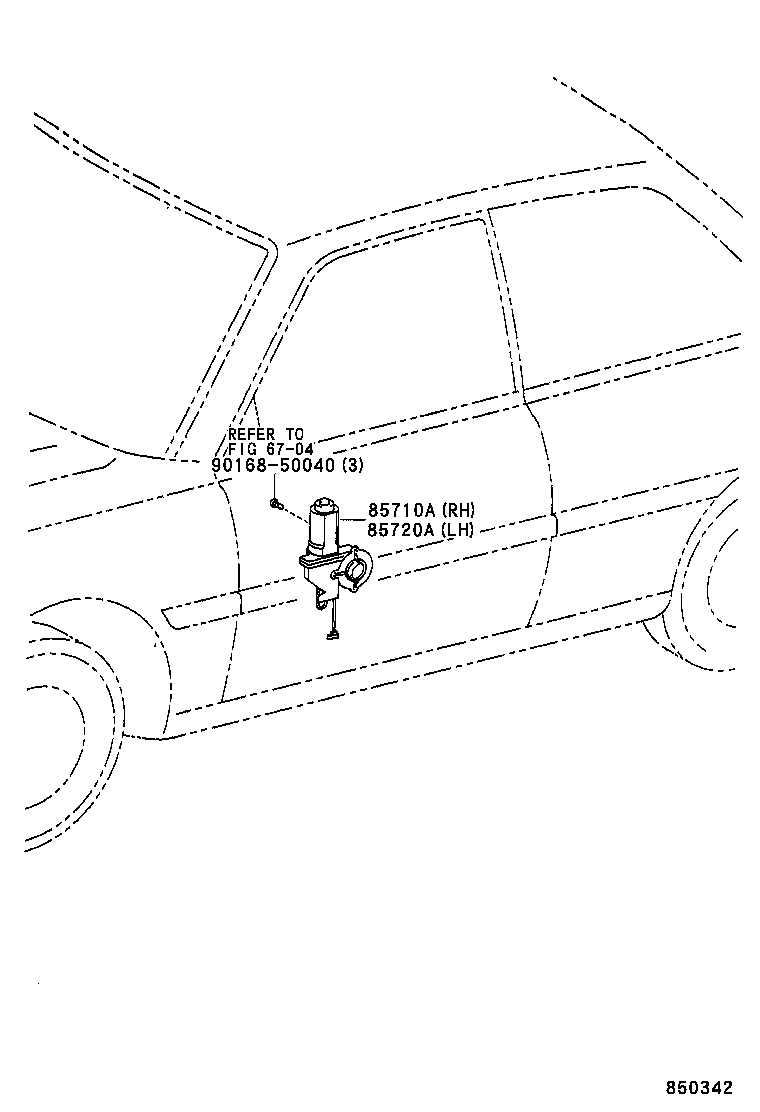 85720-10090 MOTOR ASSY, POWER WINDOW REGULATOR, FRONT LH product image