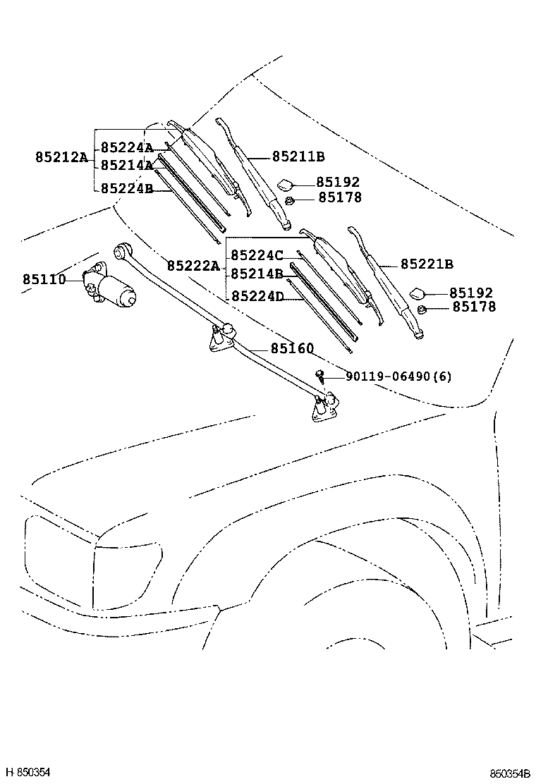 85110-35260 MOTOR ASSY, WINDSHIELD WIPER product image