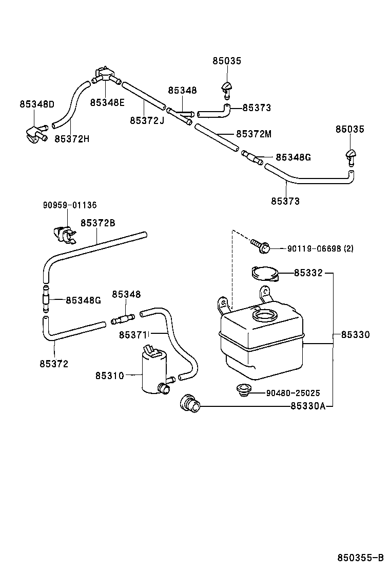 85315-35280 JAR ASSY, WINDSHIELD WASHER product image