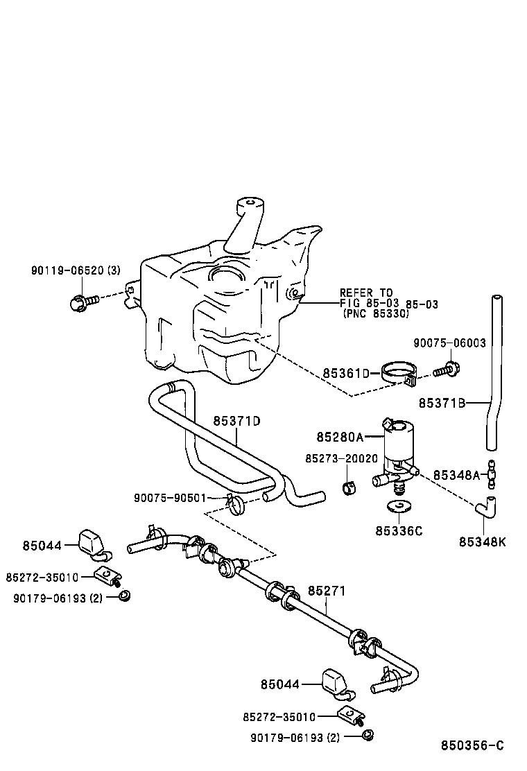 90075-15006 HOSE, HEADLAMP CLEANER, NO.2 product image