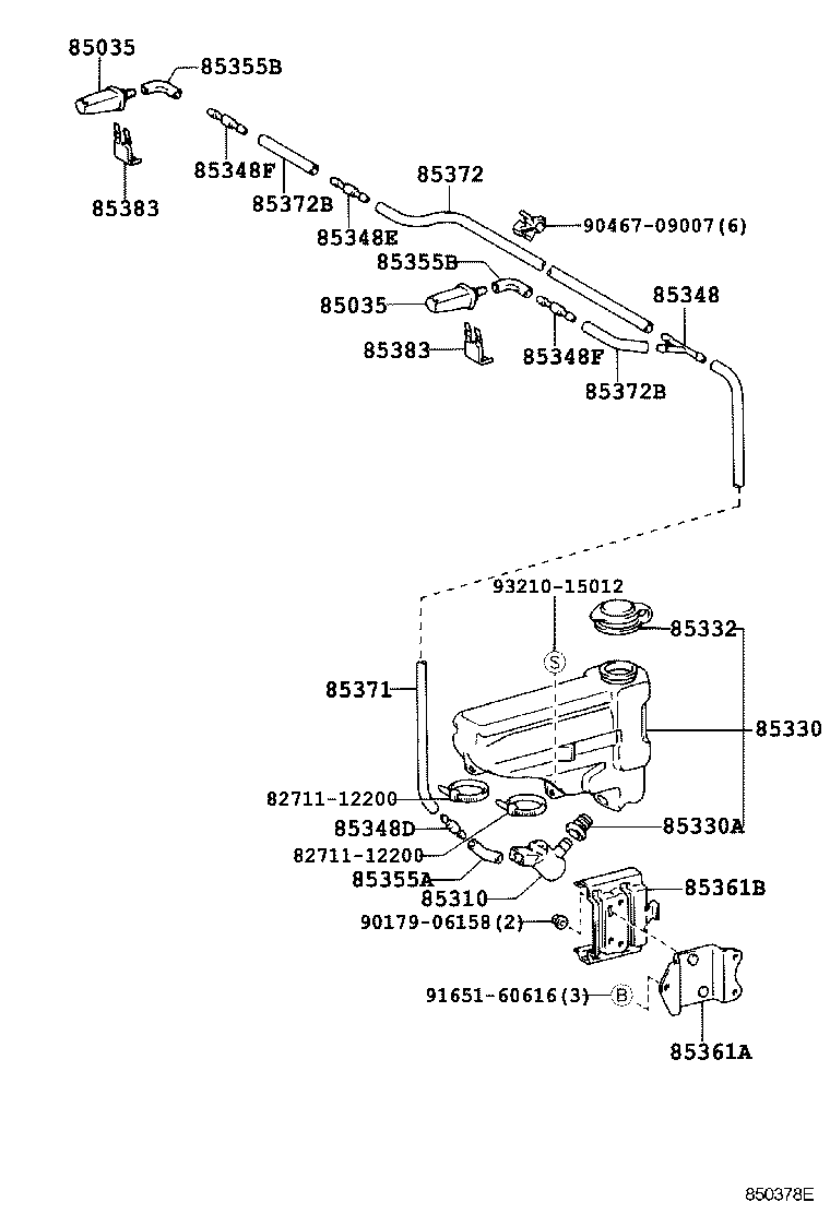 85361-36170 BRACKET, WINDSHIELD WASHER, NO.1 product image