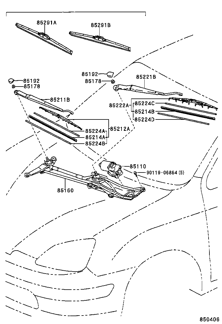 85150-47010 LINK ASSY, WINDSHIELD WIPER product image