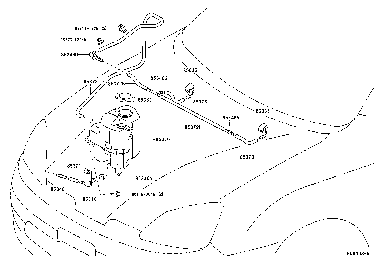 85385-47010 NOZZLE SUB-ASSY, WASHER product image
