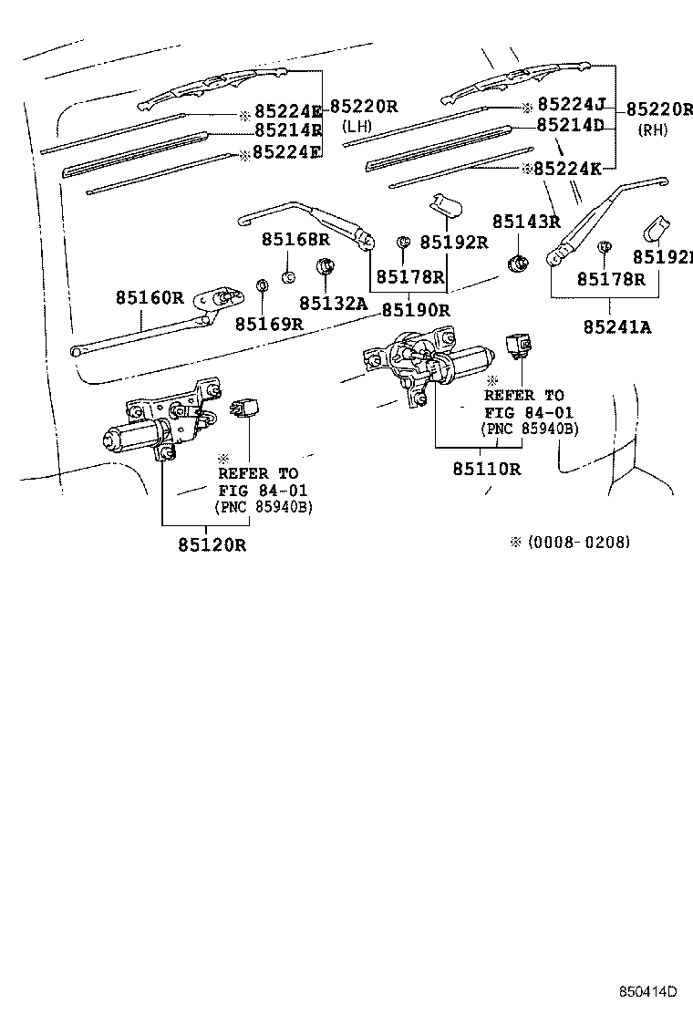 85241-60080 ARM ASSY, REAR WIPER product image