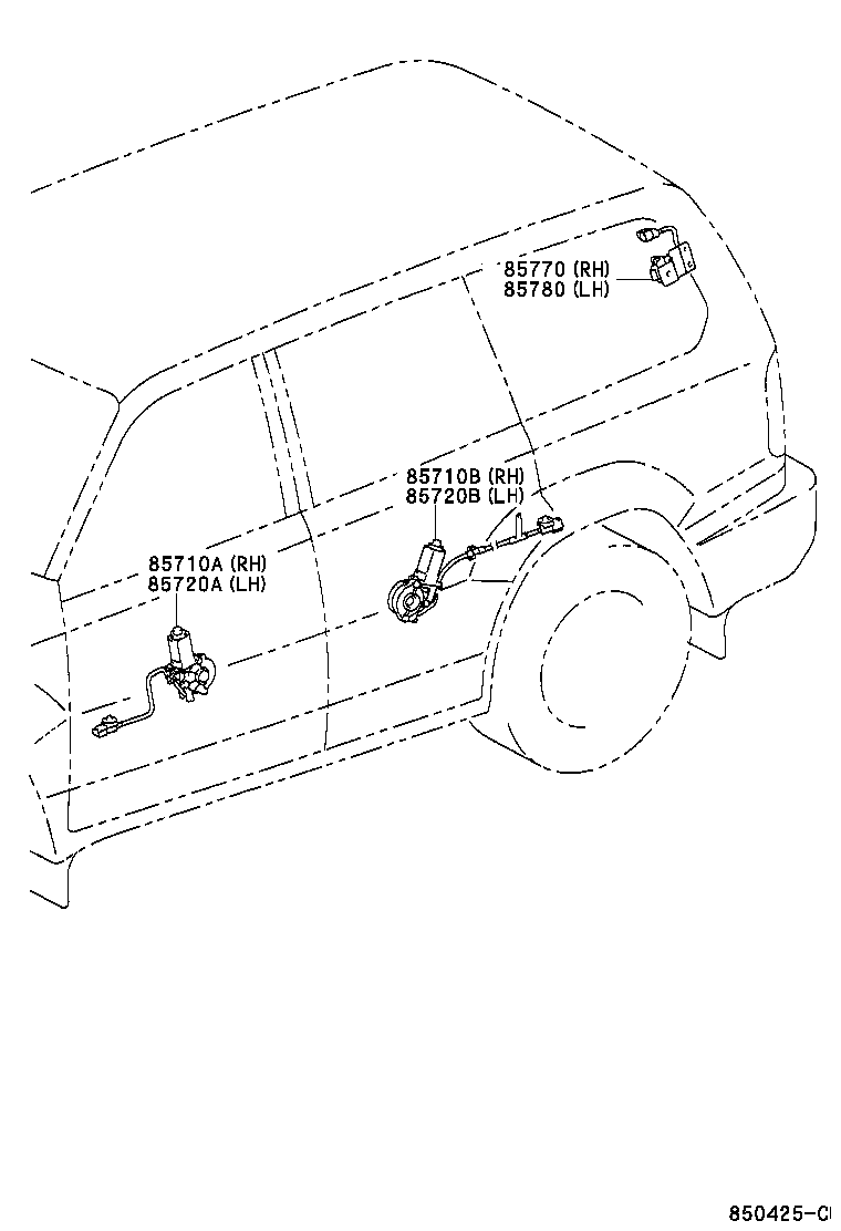 Toyota 85720-60130 MOTOR ASSY, POWER WINDOW REGULATOR, FRONT LH