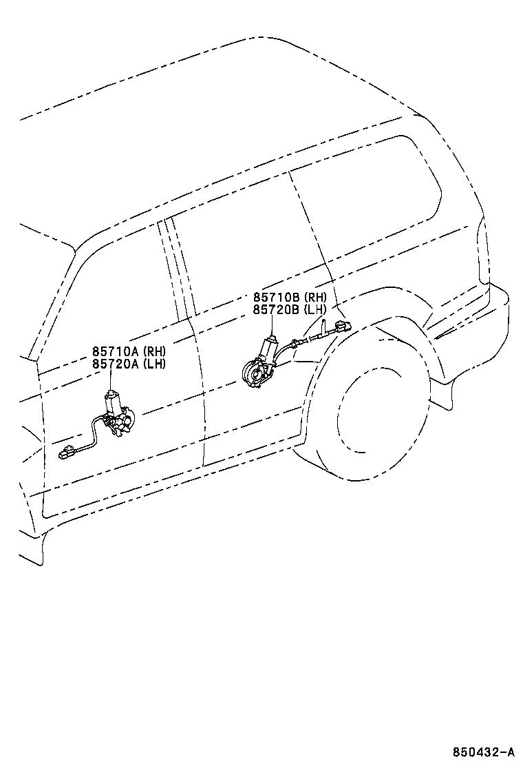 85720-60100 MOTOR ASSY, POWER WINDOW REGULATOR, FRONT LH product image