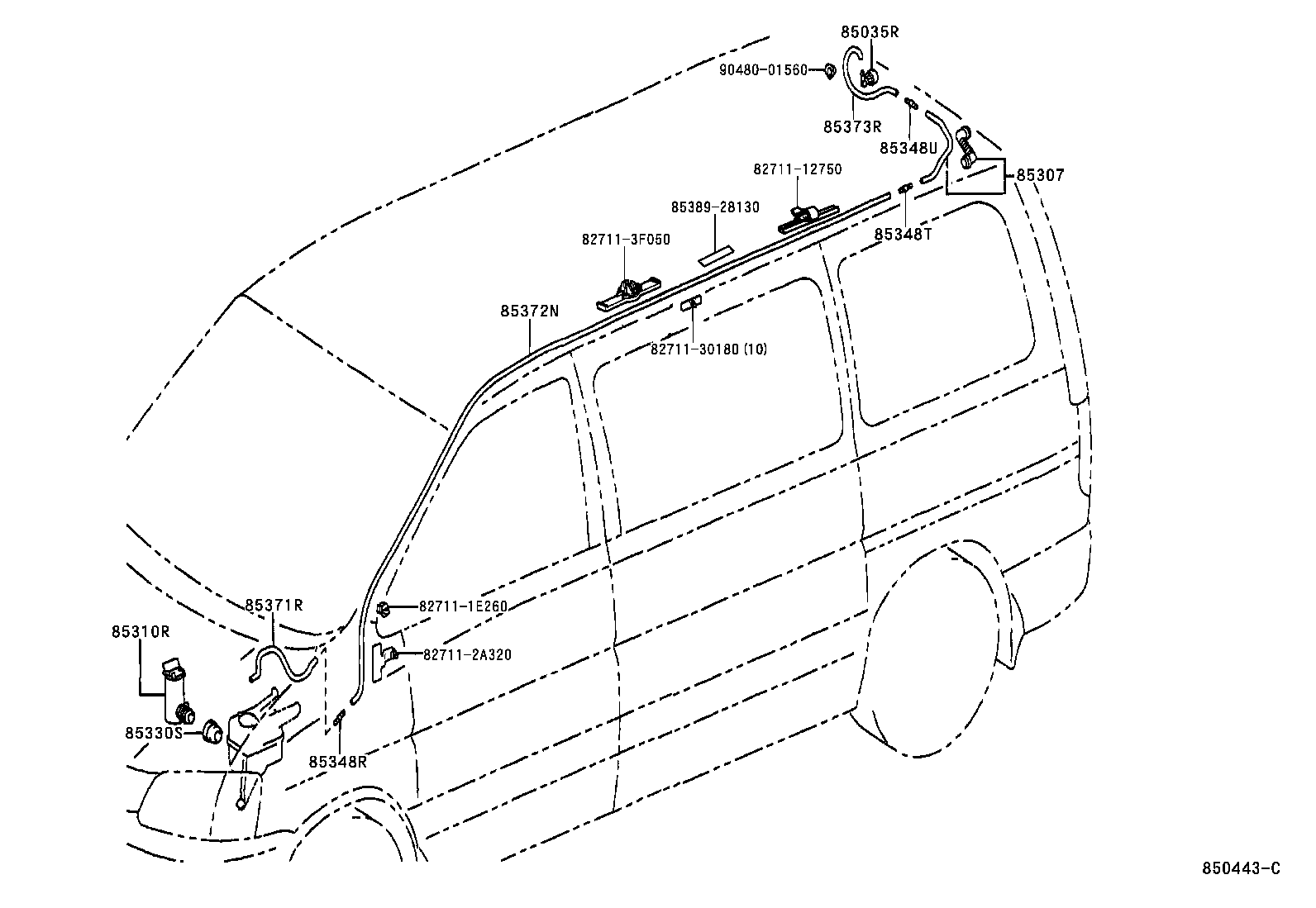 85391-28050 NOZZLE SUB-ASSY, REAR WASHER product image