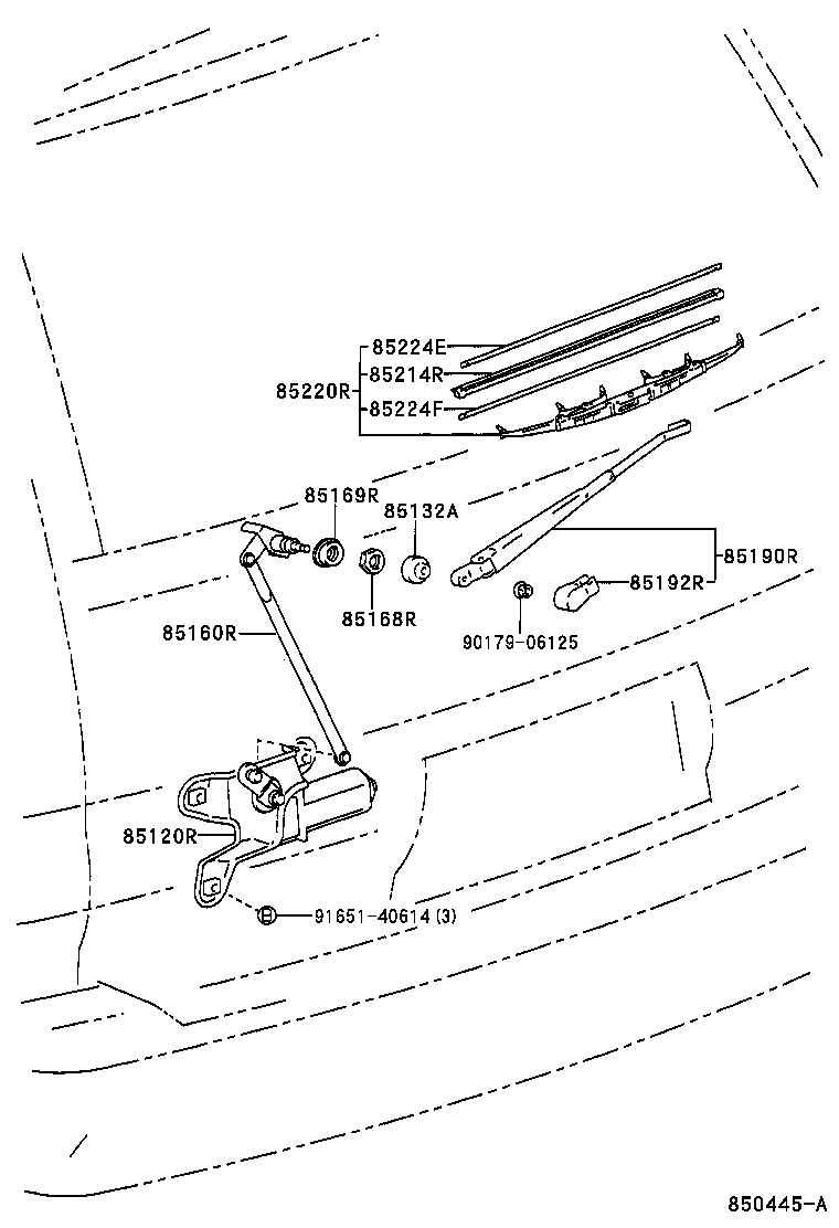 85241-28050 ARM ASSY, REAR WIPER product image