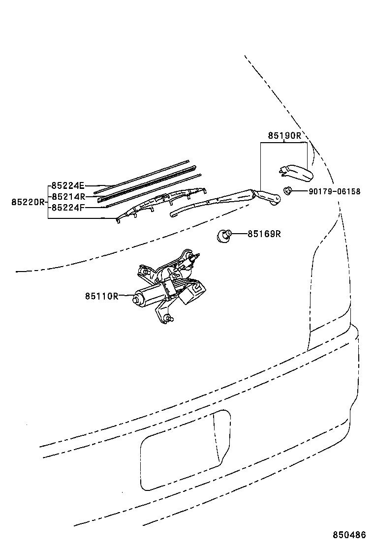 85130-13100 MOTOR ASSY, REAR WIPER product image