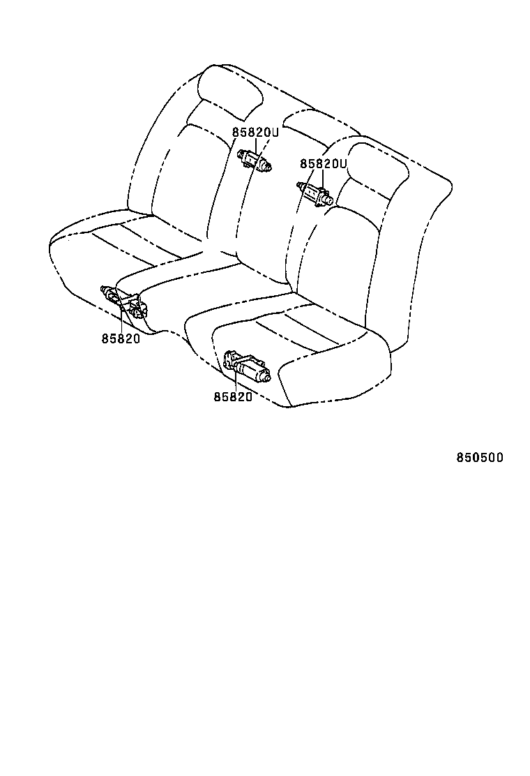 85801-50060 MOTOR ASSY, POWER SEAT (FOR FRONT UP, DOWN) product image