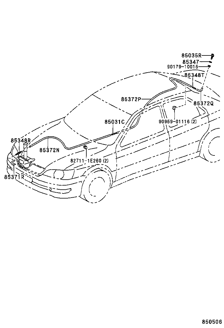 85374-32030 HOSE, REAR WASHER (FROM JOINT TO JOINT), NO.3 product image