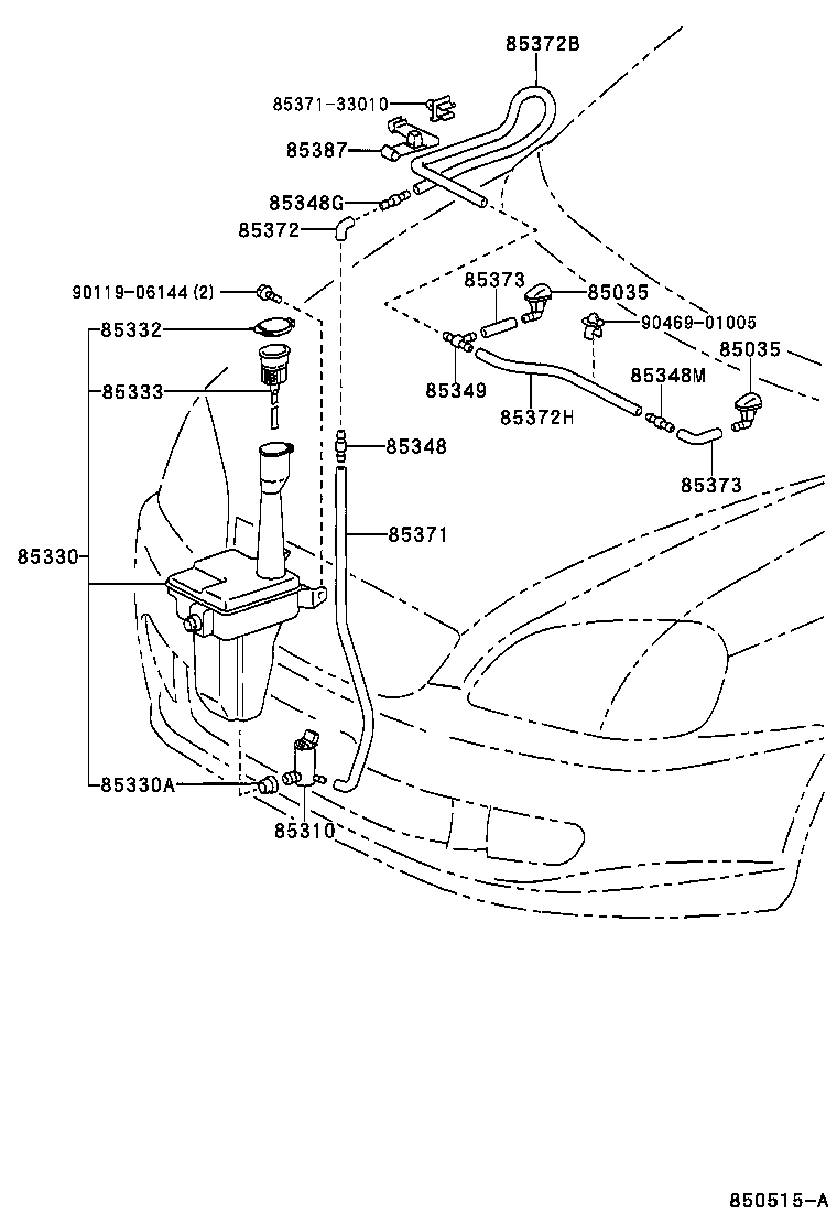 85315-44050 JAR ASSY, WINDSHIELD WASHER product image