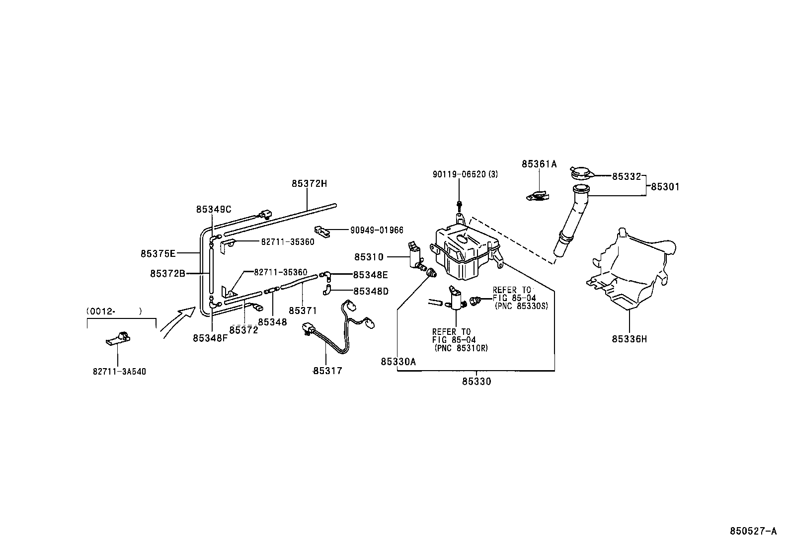 85301-35030 INLET SUB-ASSY, WASHER product image