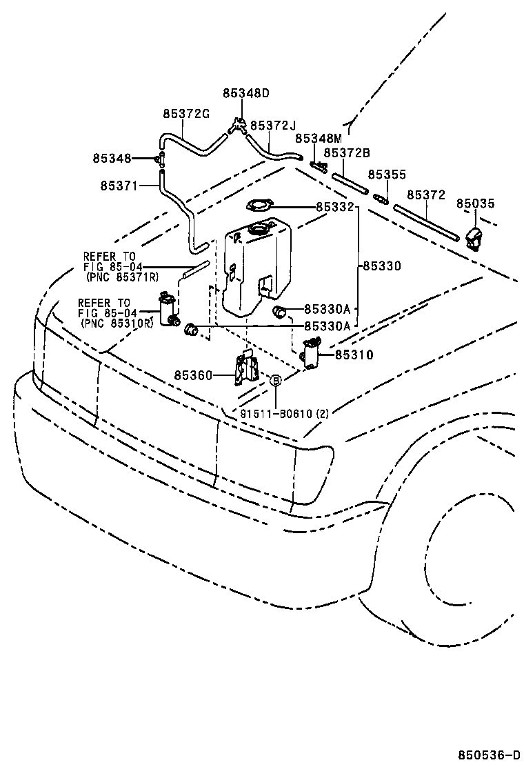 90068-59008 HOSE, WINDSHIELD WASHER (FROM MOTOR TO JOINT) product image
