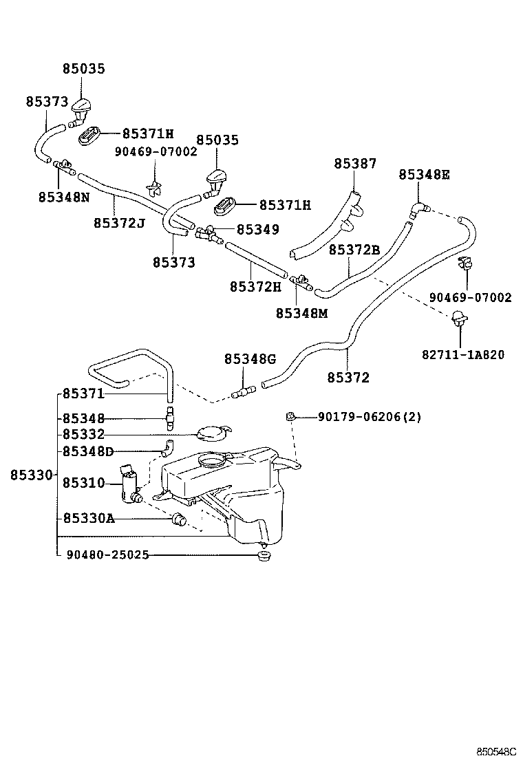 85378-40010 JOINT, WINDSHIELD WASHER HOSE, NO.3 product image