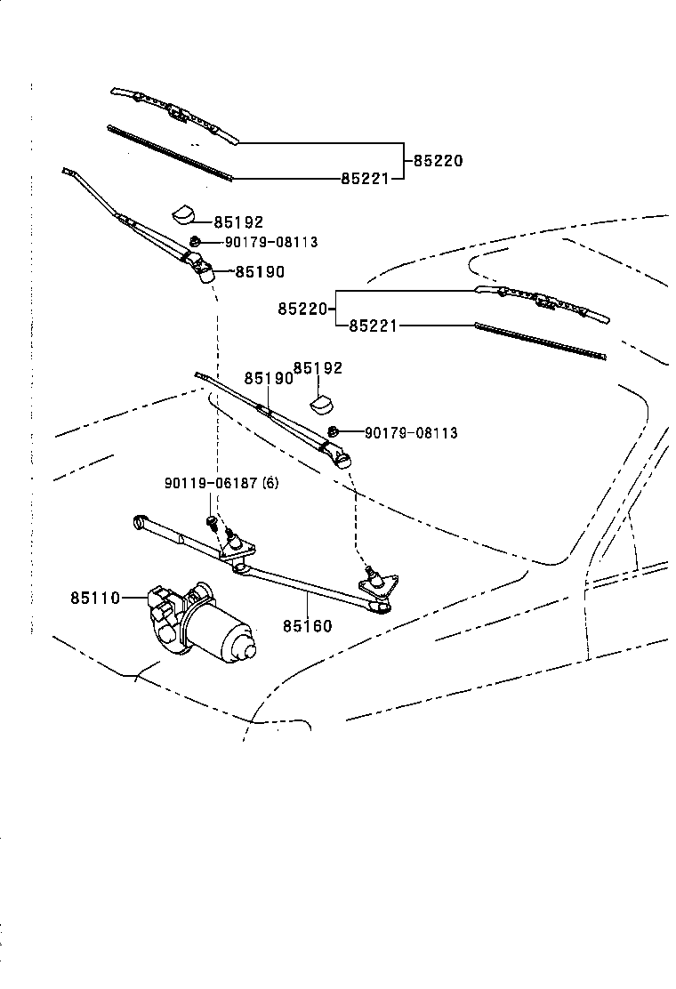 85211-16071 ARM ASSY, WINDSHIELD WIPER product image