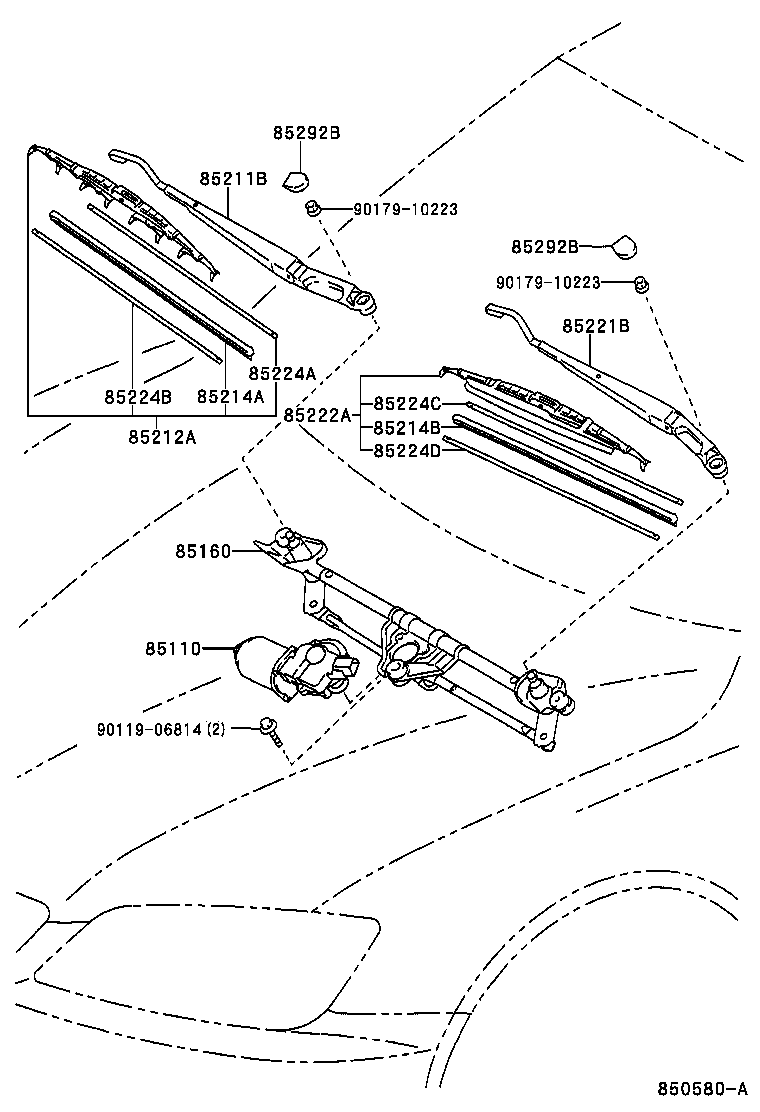 Toyota 85222-48040 BLADE, FR WIPER, LH
