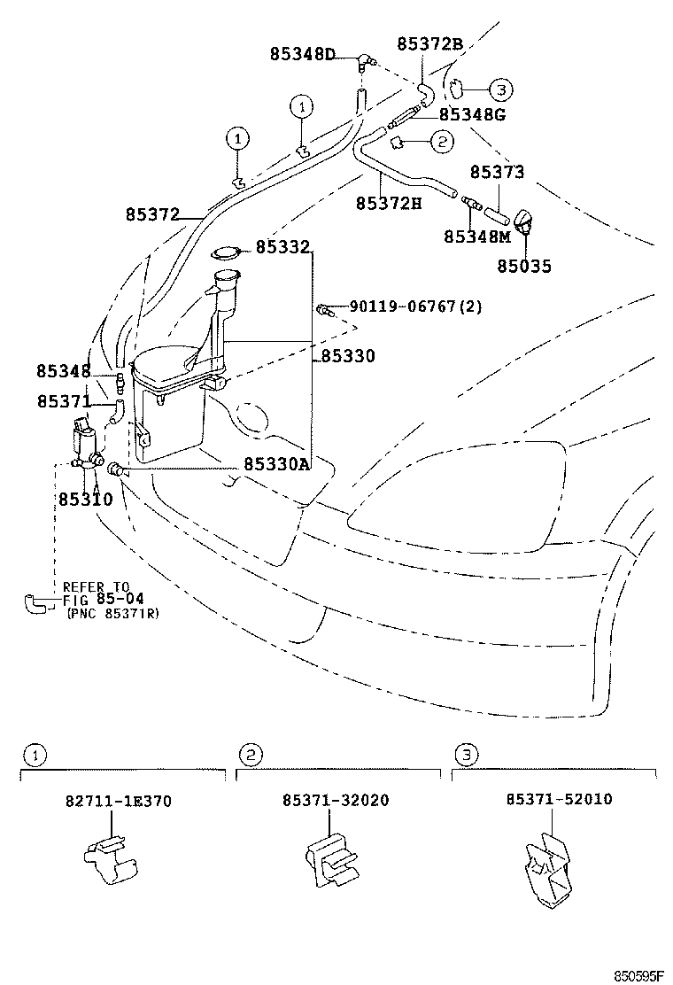 85381-52210 NOZZLE SUB-ASSY, WASHER product image