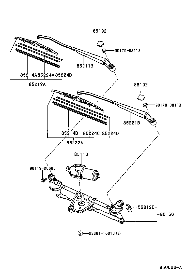 85192-12800 COVER, WINDSHIELD WIPER ARM product image