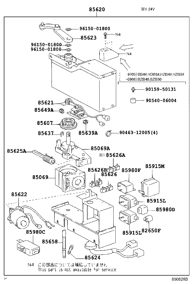 85620-36290 MOTOR ASSY, AUTOMATIC DOOR REGULATOR product image