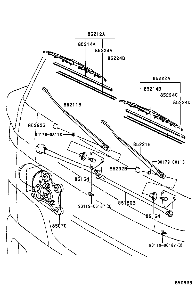85291-24060 BLADE, FRONT WIPER, WINTER, LH product image