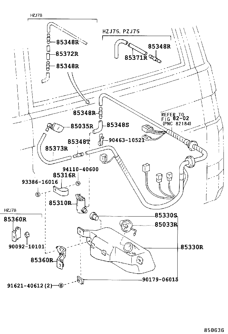 85325-60040 JAR ASSY, REAR WASHER product image