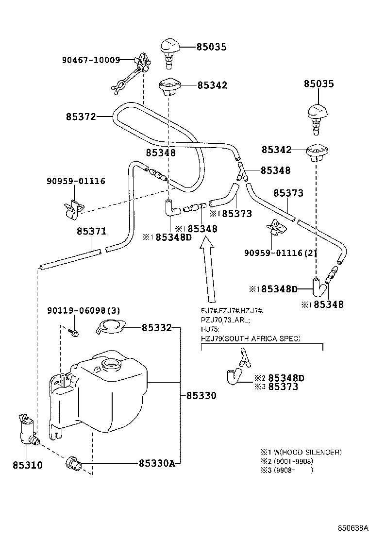Toyota 85315-60180 JAR ASSY, WINDSHIELD WASHER