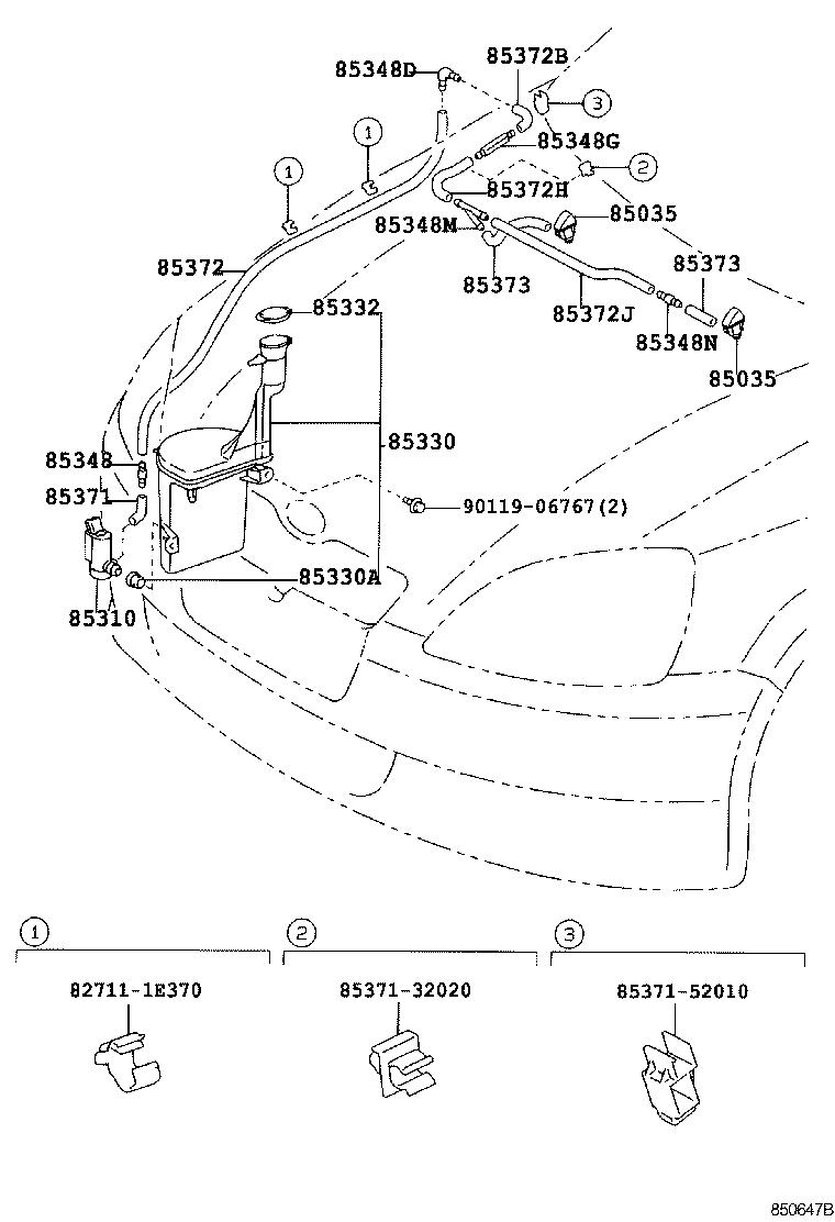 Toyota 85315-52030 JAR ASSY, WINDSHIELD WASHER