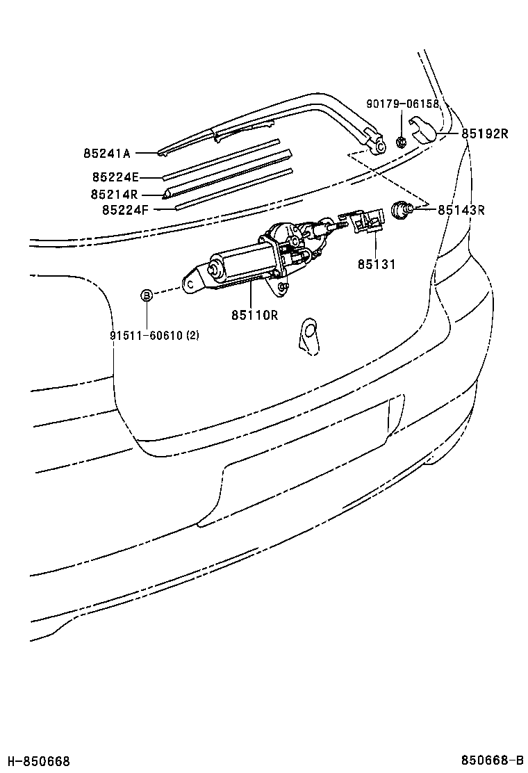 85143-52010 GROMMET, REAR WIPER MOTOR product image