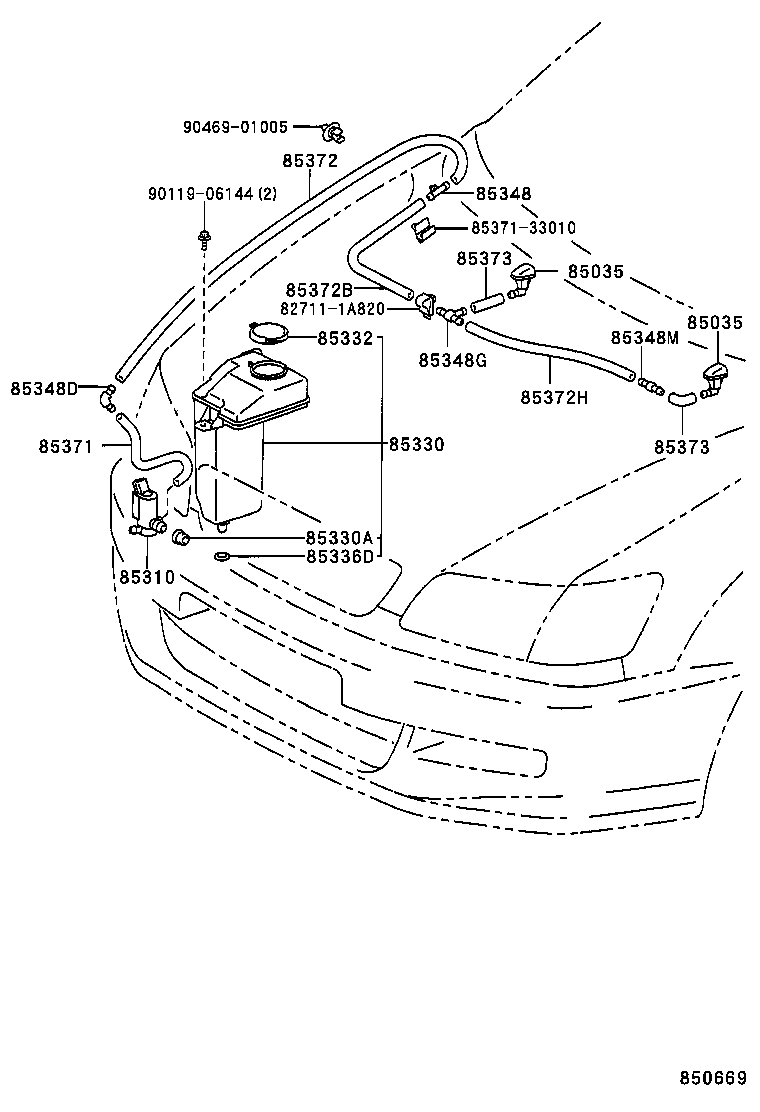 85315-44010 JAR ASSY, WINDSHIELD WASHER product image
