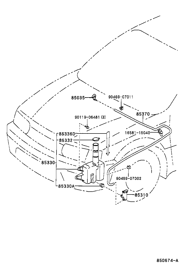 85336-0A030 PACKING, WINDSHIELD WASHER JAR product image