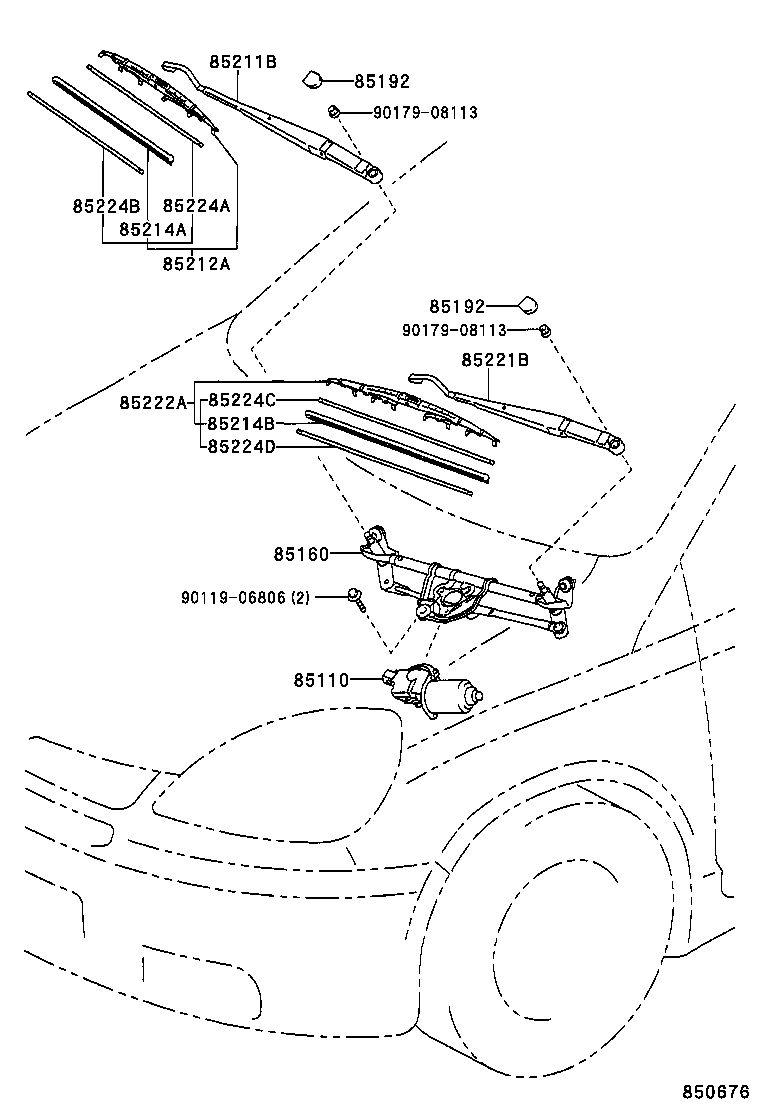 85150-52050 LINK ASSY, WINDSHIELD WIPER product image