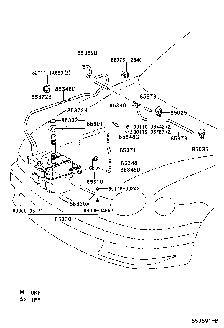 90069-46002 HOSE, WINDSHIELD WASHER (FROM MOTOR TO JOINT) product image