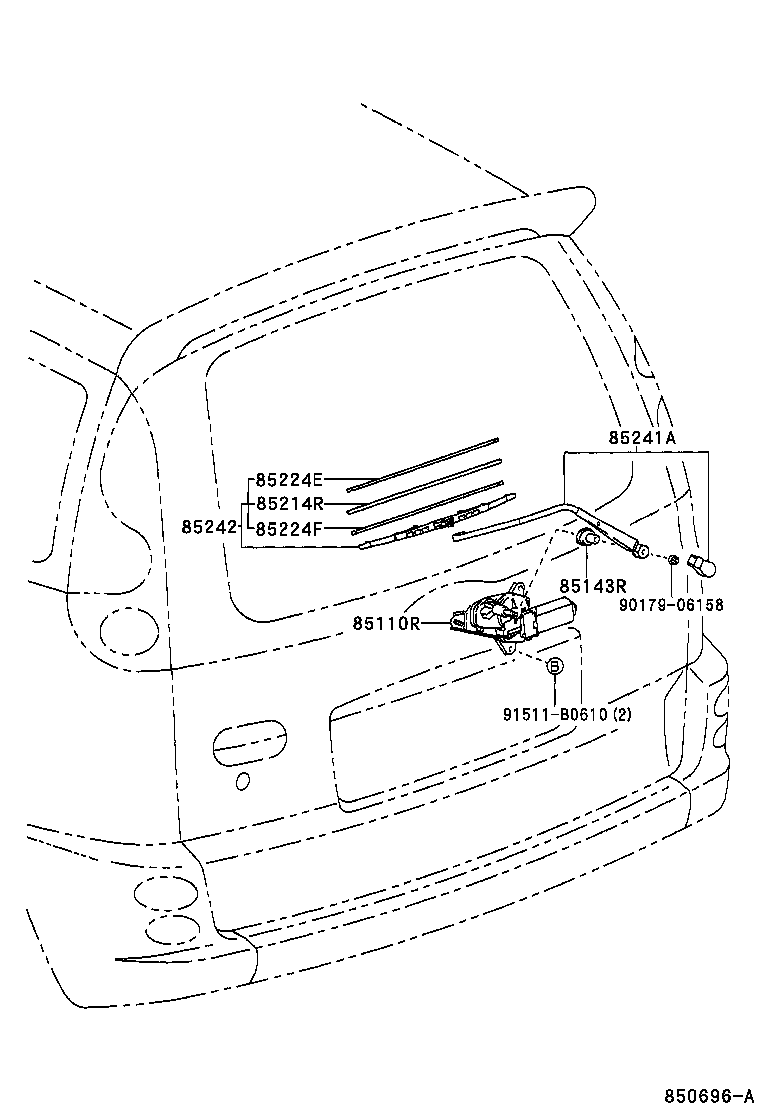 85242-28060 BLADE, RR WIPER product image