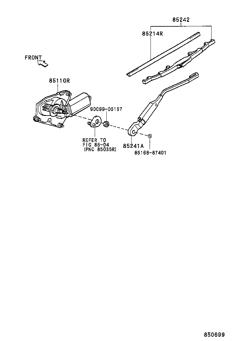85130-87401 MOTOR ASSY, REAR WIPER product image