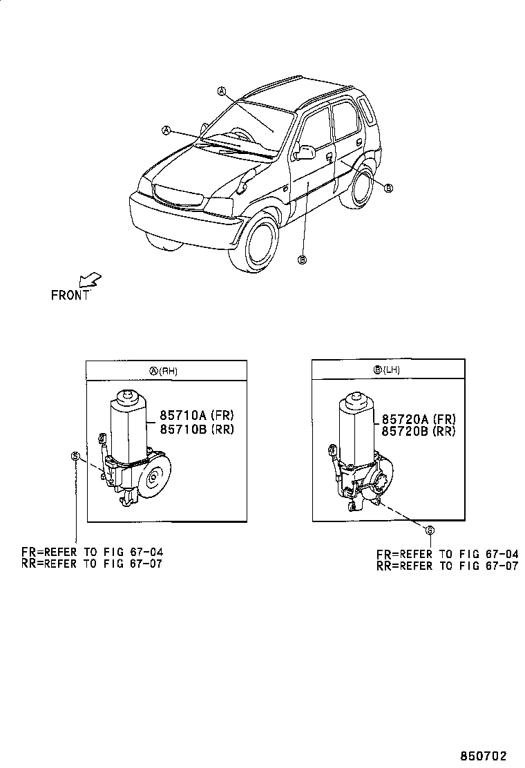 85720-87401 MOTOR ASSY, POWER WINDOW REGULATOR, FRONT LH product image