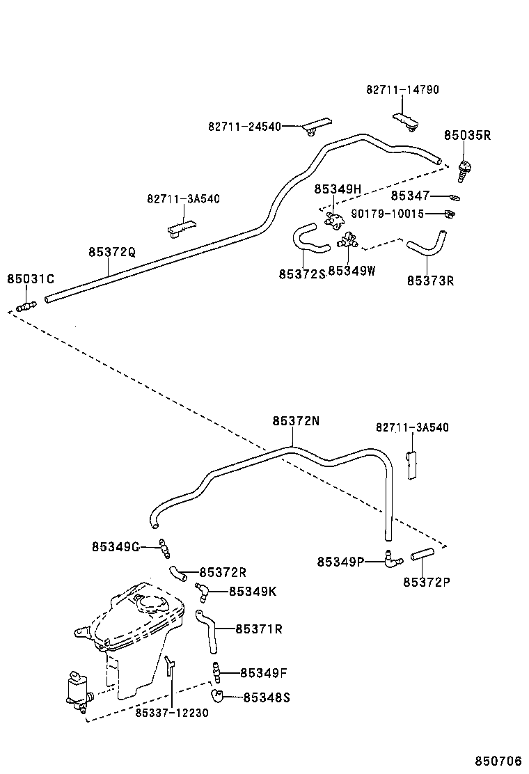 85391-12020 NOZZLE SUB-ASSY, REAR WASHER product image