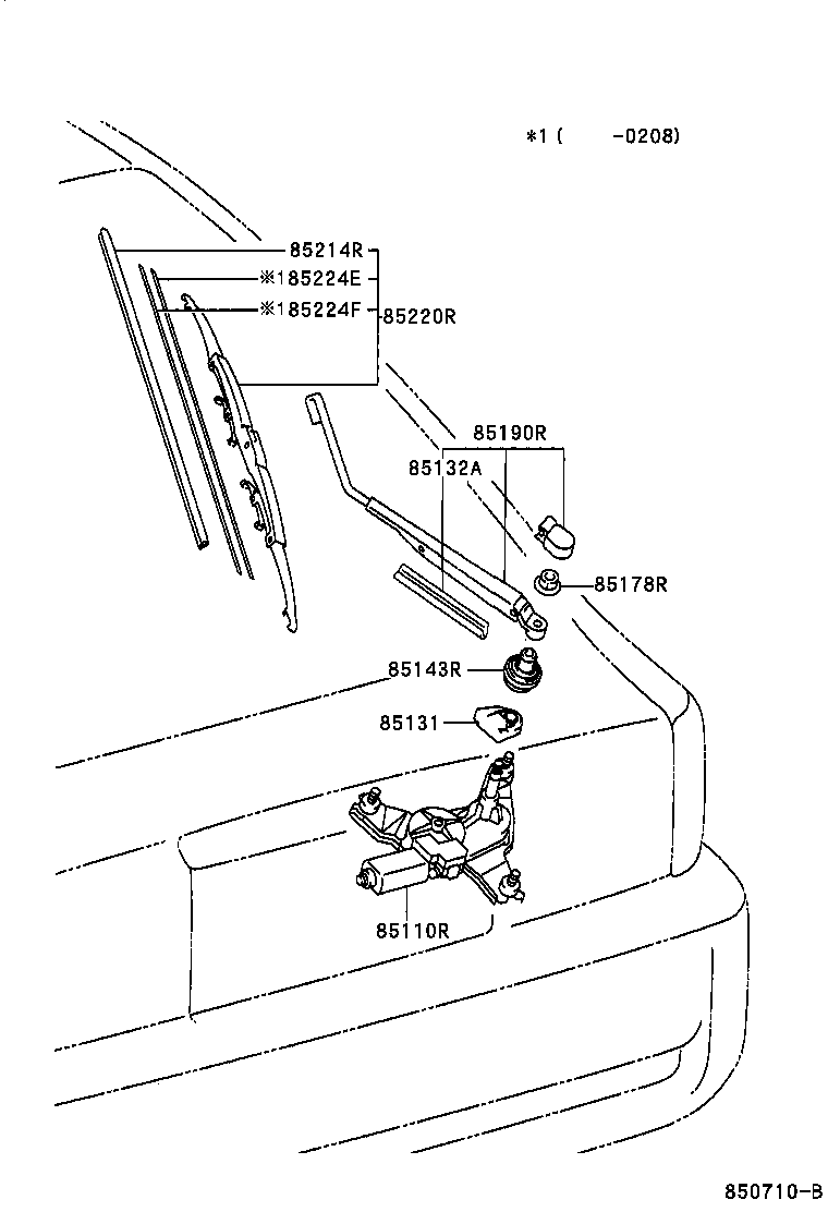 85241-20150 ARM ASSY, REAR WIPER product image